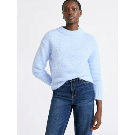 Free Assembly Women s Mock Neck Wedge Sweater with Long Sleeves Sizes XS-XXL | Walmart (US)