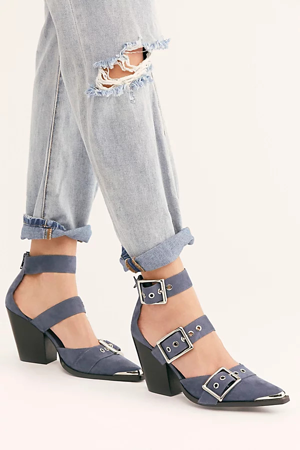 Hendrix Heels by Jeffrey Campbell at Free People, Blue Suede, US 6 | Free People (Global - UK&FR Excluded)