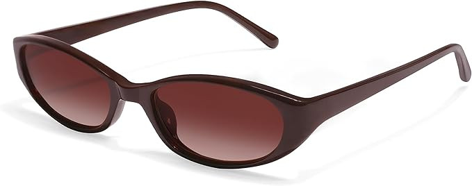 Retro Oval Sunglasses for Women Chic Cat Eye 90s Sunnies Lightweight Narrow Shades Trendy UV prot... | Amazon (US)