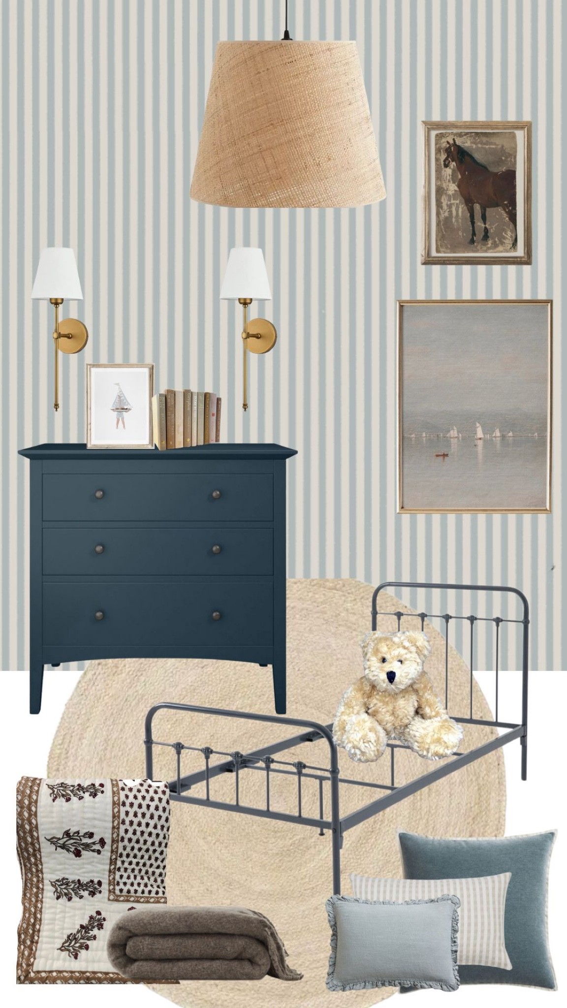 Mood board for my little boys modern traditional bedroom.

#LTKfamily #LTKeurope #LTKhome