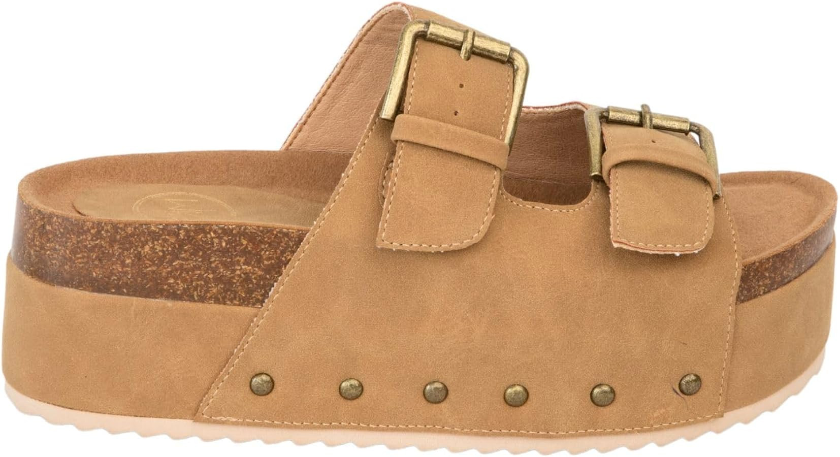 Makers Shoes - NINA 1 - Platform Double Buckle Sandals with Cork Footbed | Amazon (US)