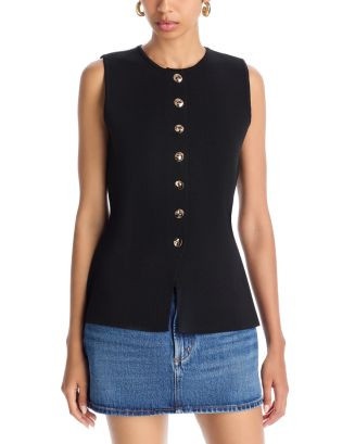 AQUA Sleeveless Button Front Sweater - Exclusive  | Bloomingdale's Women | Bloomingdale's (US)