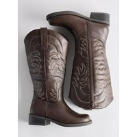Wide Width Block Heel Knee Western Boot (WW) in Beige-Tan - Wide Width & Wide Calf | Torrid (US & Canada)