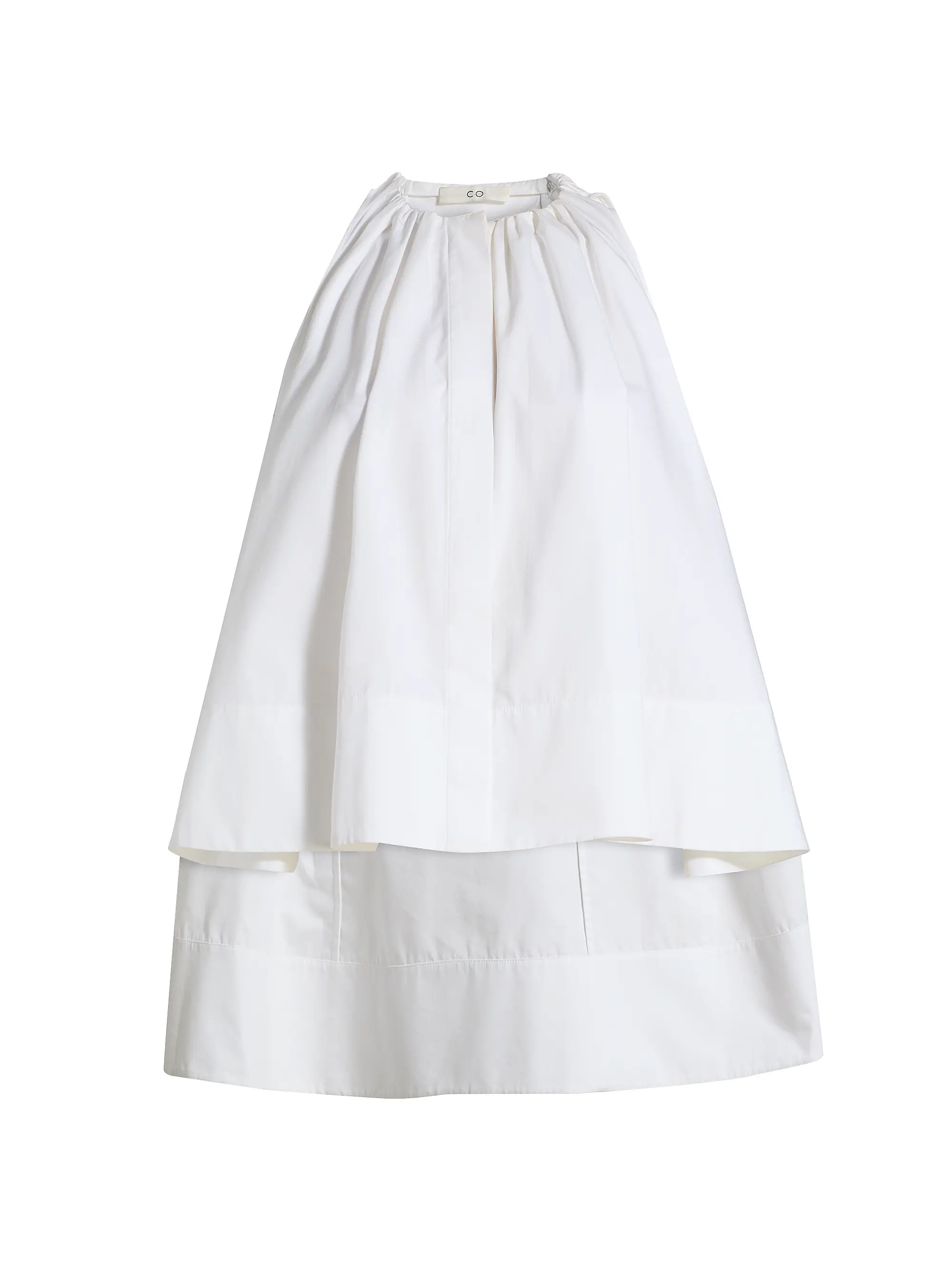 Gathered High-Low Cotton Poplin Top | Saks Fifth Avenue