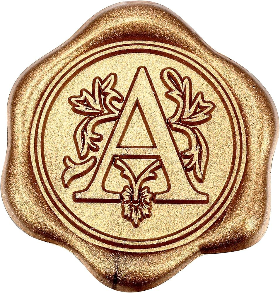 Yoption 50Pcs Initial A Wax Seal Stickers, Retro Antique Gold Letter Self Adhesive Envelope Seal ... | Amazon (US)