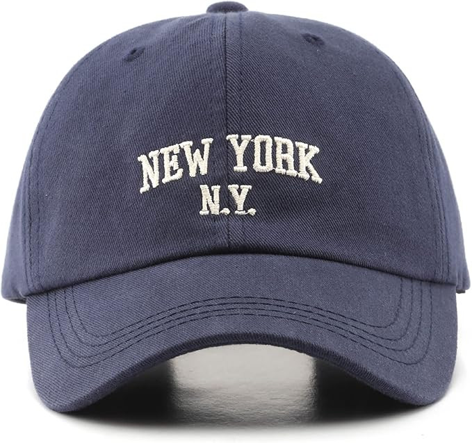 New York Embroidery Baseball Cap Cotton Trucker Dad Hat with Adjustable Buckle Visor Cap for Men ... | Amazon (US)