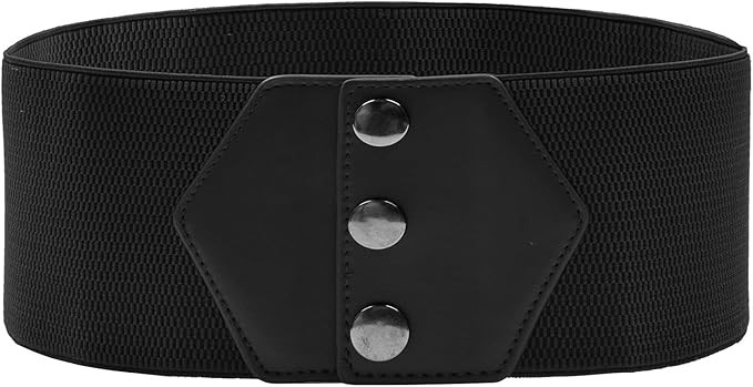 GRACE KARIN Women's Snap-Button Corset Belt Wide Elastic Belts for Dress Stretchy Waistband | Amazon (US)