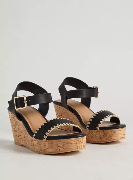 Whipstitch Wedge Sandal (WW) | Torrid (US & Canada)