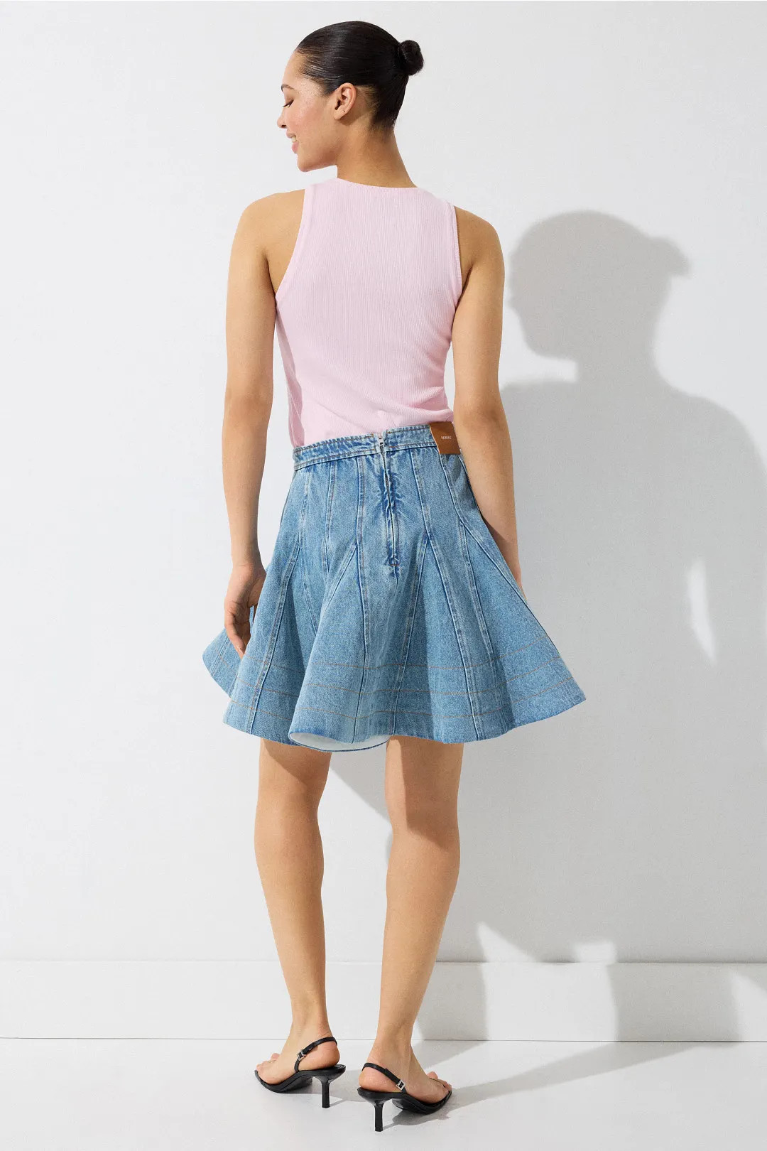 Kalle Denim Godet Skirt | Rent the Runway