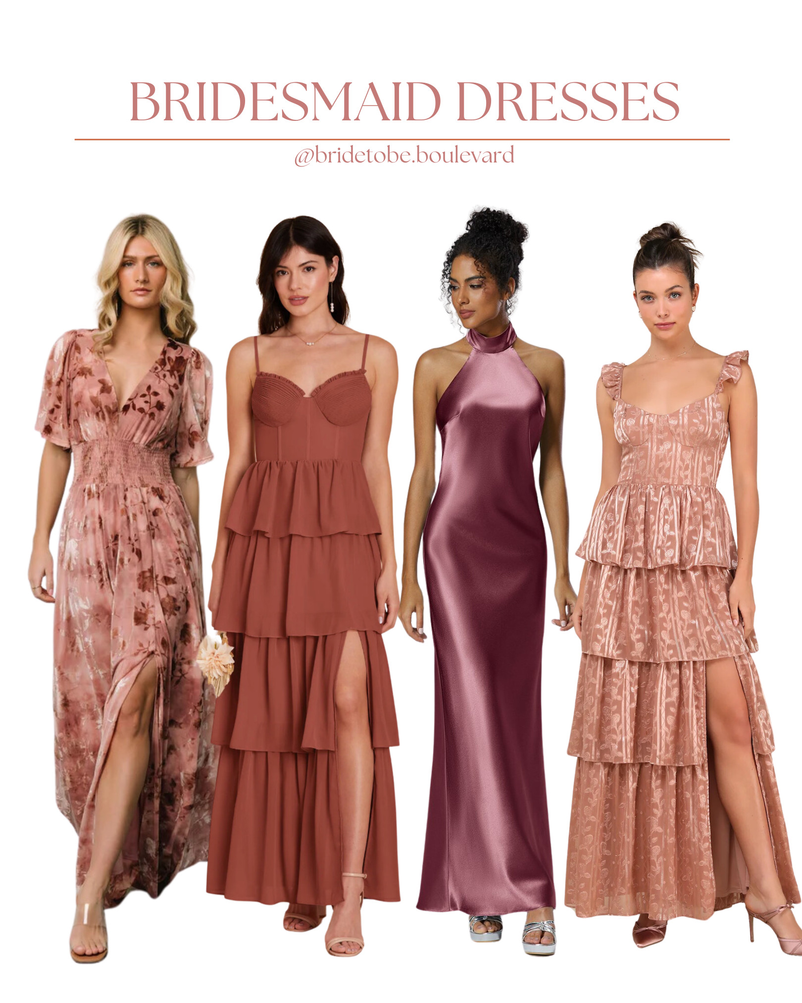 🌸 Desert Rose Elegance 🌸 These breathtaking bridesmaid and wedding guest dresses in dreamy desert rose tones are perfect for a romantic celebration. Featuring soft satin, delicate floral patterns, and graceful ruffle details, these styles bring the perfect touch of warmth and sophistication. Shop now! ✨ #BridesmaidStyle #WeddingGuestDresses #RomanticHues #LTKBridal 

 #LTKParties #LTKStyleTip #LTKWedding