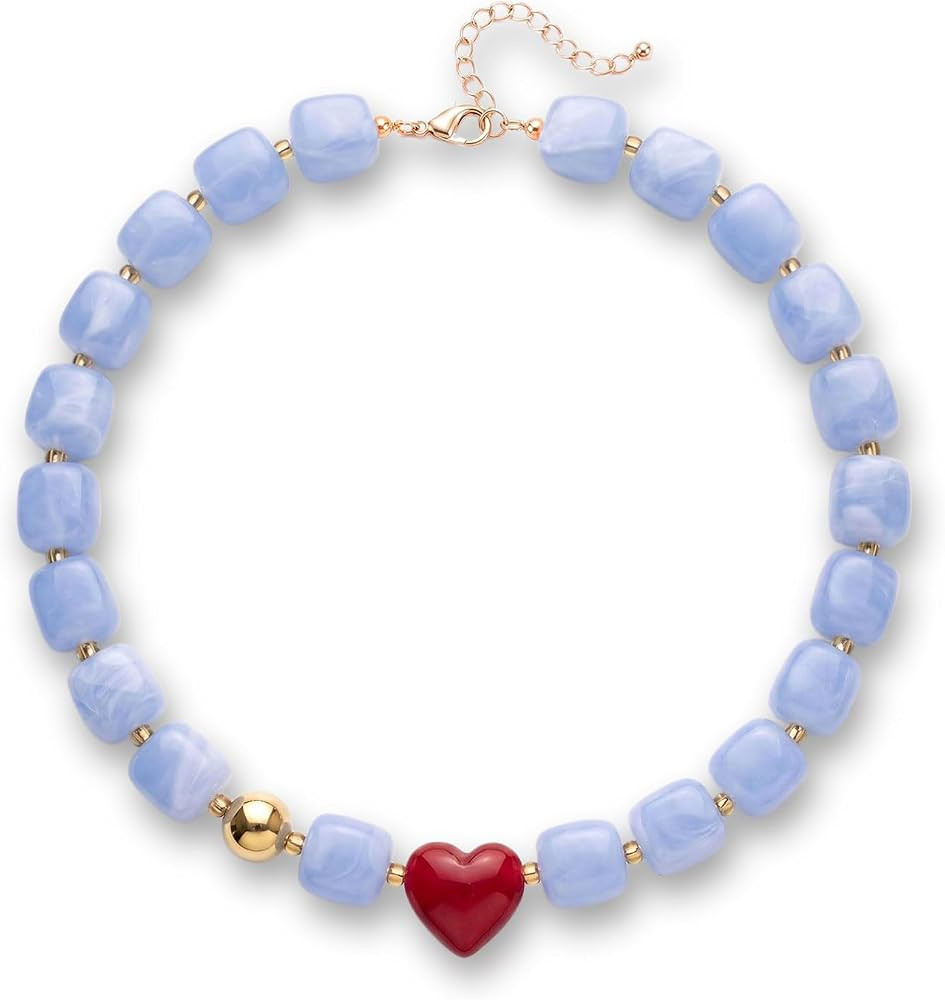 Chunky Beaded Necklace for Women Summer beach Jewelry | Amazon (US)