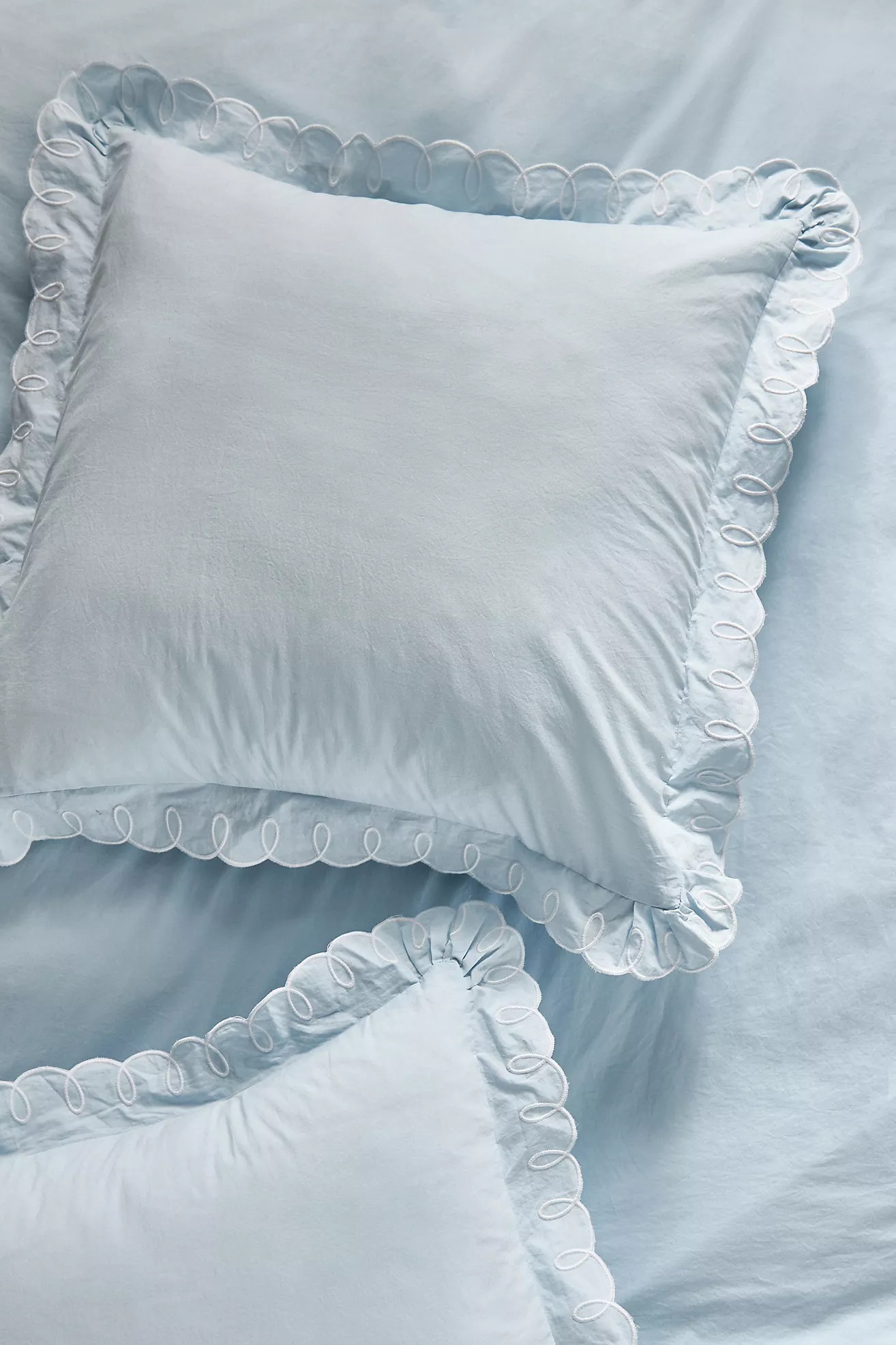 Maeve by Anthropologie Organic Cotton Looped Embroidered Euro Sham | Anthropologie (US)