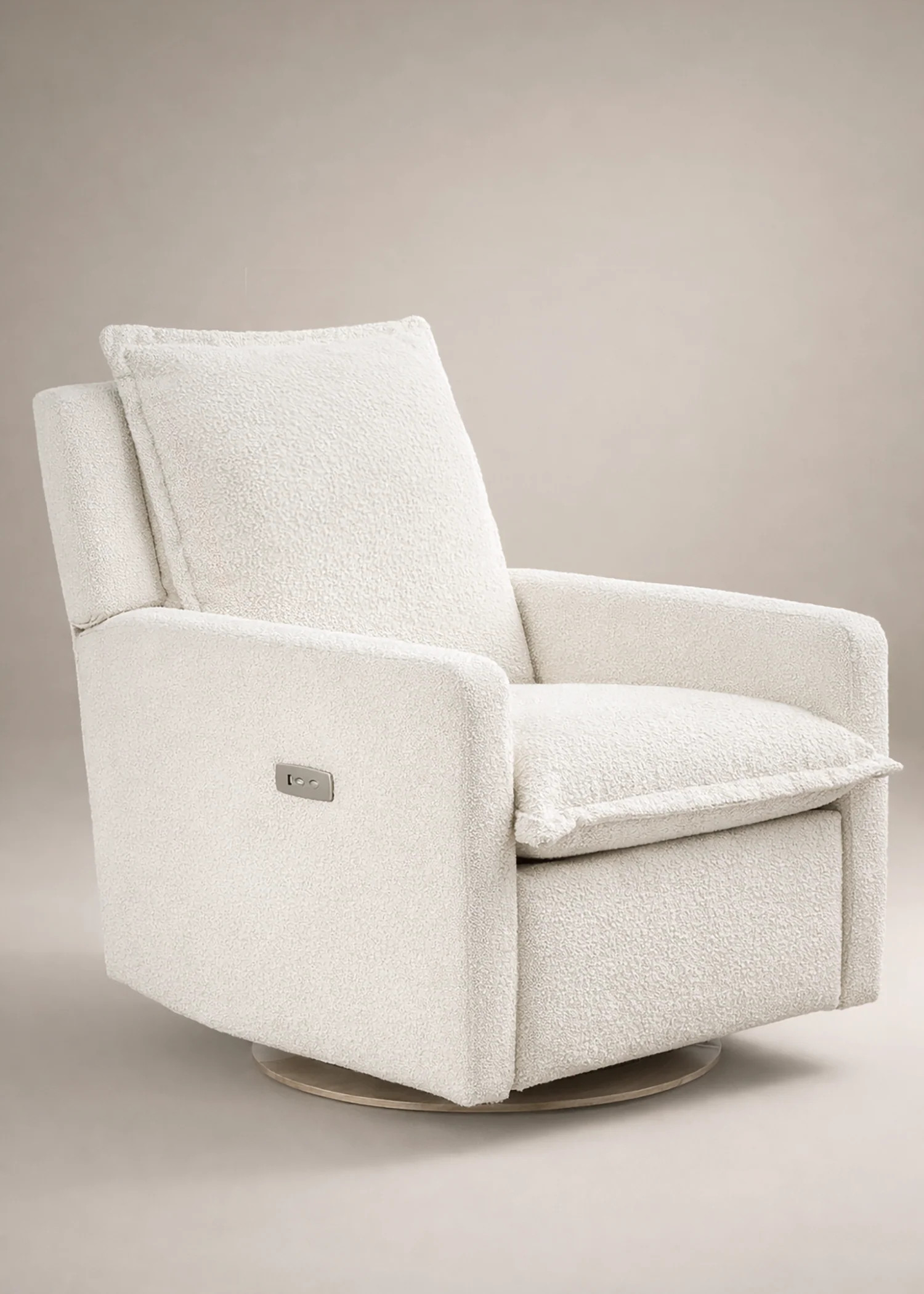 Flynn \u2013 Gliding Swivel Nursery Recliner - High Performance Boucl\u00e9 Oyster | Oilo Studio