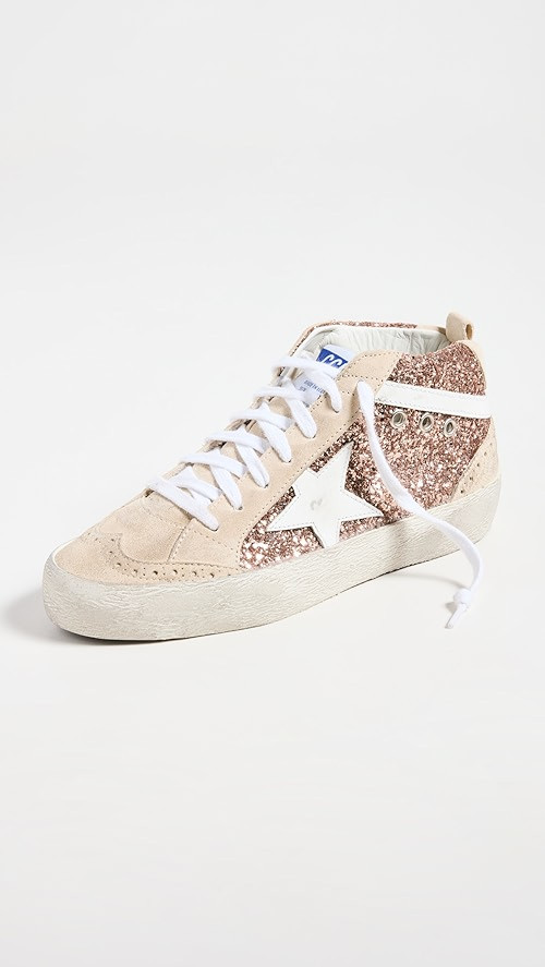 Mid Star Glitter Upper Leather Star Sneakers | Shopbop