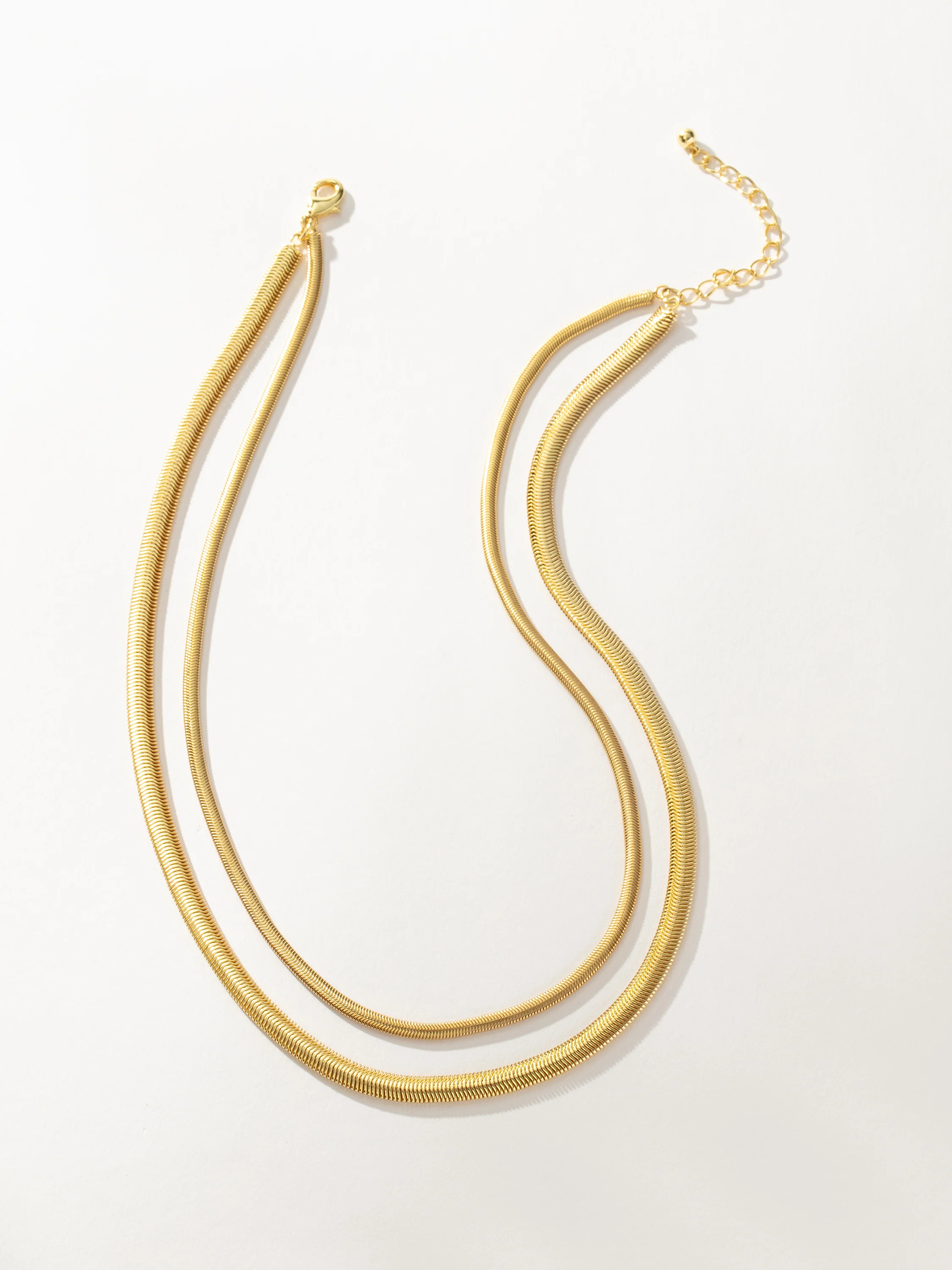 Gold Layered Flat Snake Chain Necklace | Uncommon James | Uncommon James