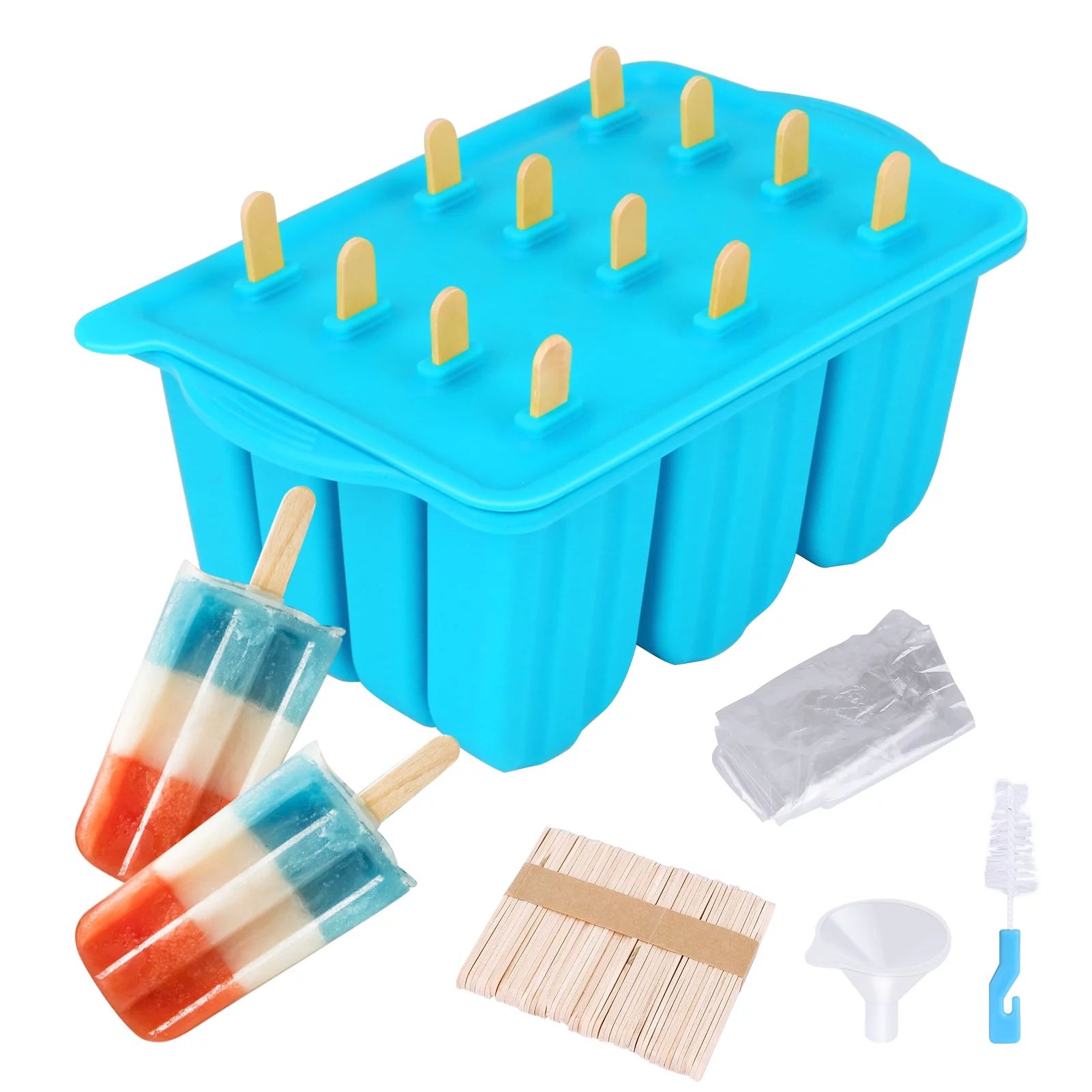 Number-one Popsicle Molds, 12-cavities Reusable Silicone Popsicle Molds for Kids, Homemade Easy R... | Walmart (US)