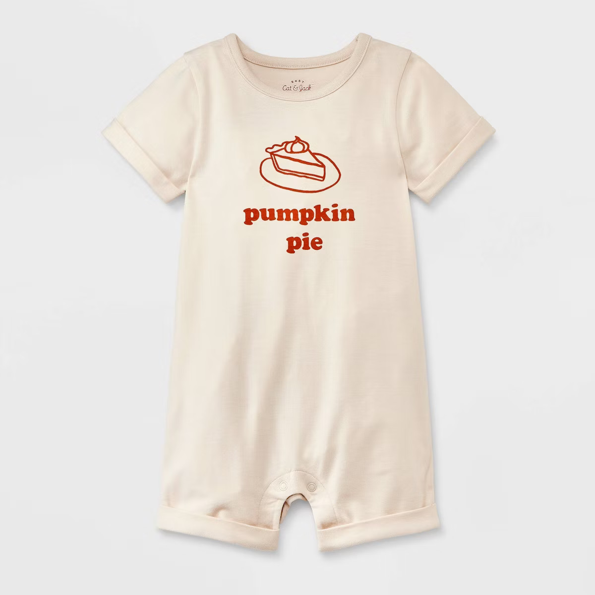 Baby Pumpkin Pie Graphic Romper - Cat & Jack™ Cream | Target