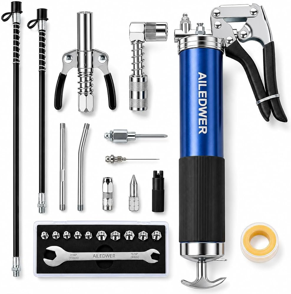 8000-10000 PSI 14 oz Grease Gun Kit with Locking Coupler | Amazon (US)