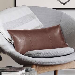 Avanti Pecan Brown Solid Polyester 5 in. x 22 in. Throw Pillow | The Home Depot