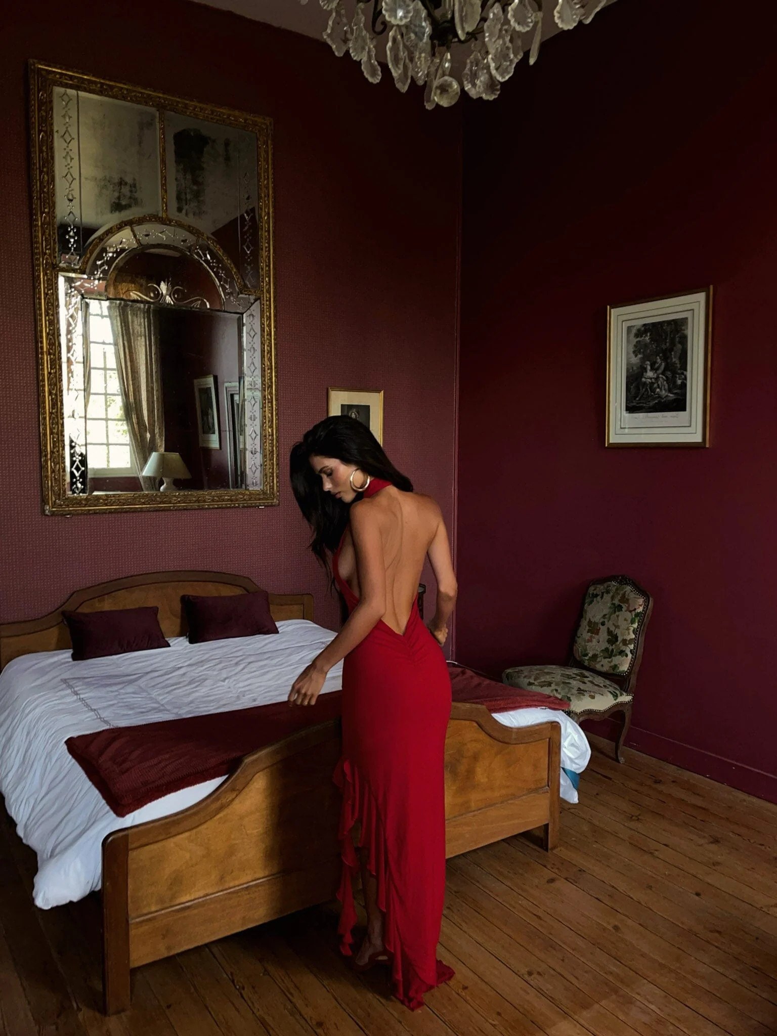 ZOEI MAXI DRESS DEEP RED | Outcast (US & UK)