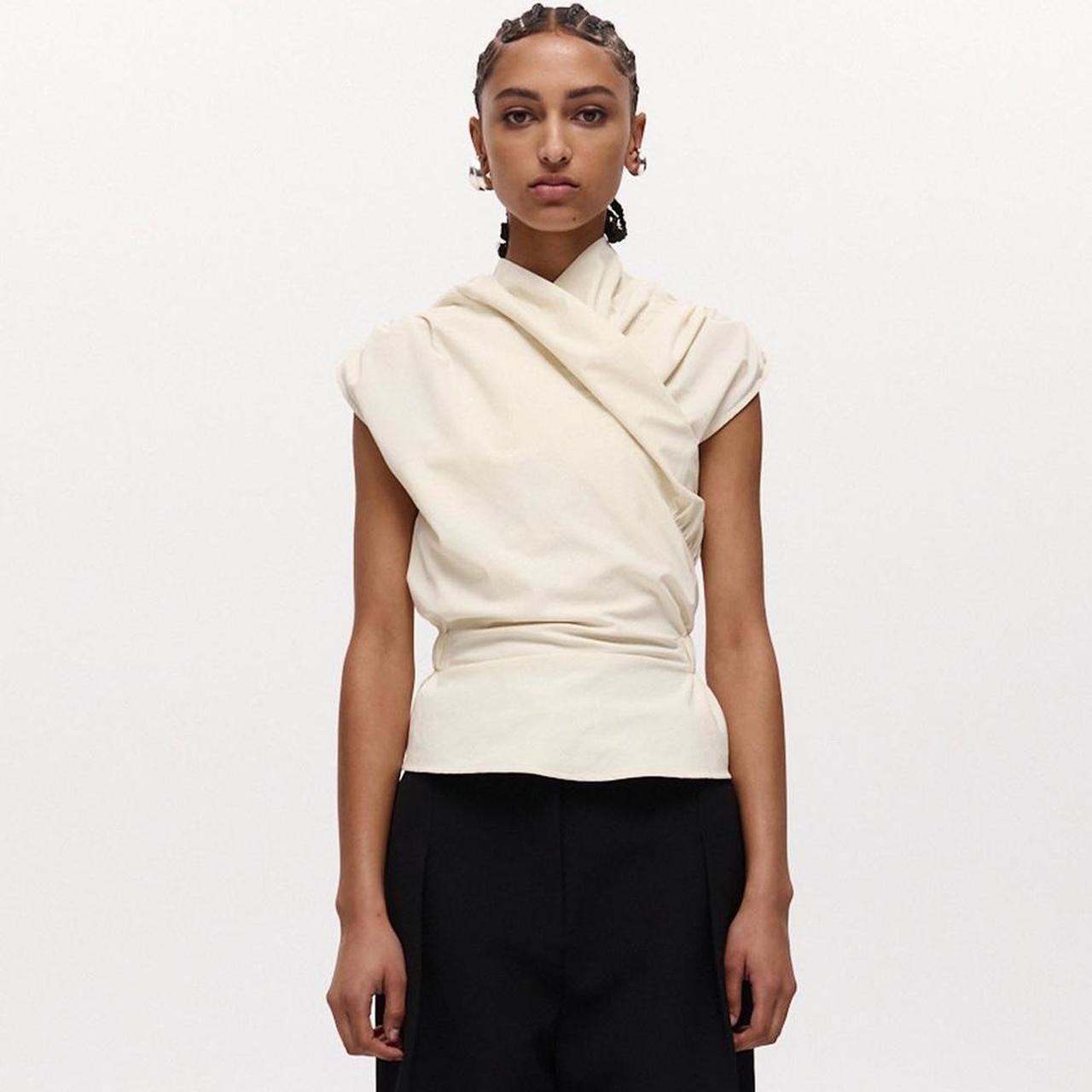 Harris Tapper Women's Crop top - Cream/Black | Depop AU