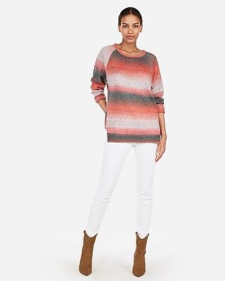 Petite Ombre Space Dye Oversized Tunic Sweater | Express