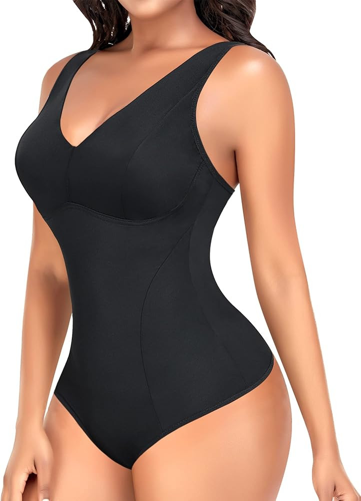 Lace Shapewear Bodysuit for Women Tummy Control Sculpting Bodysuits Slimming Body Shaper Briefer | Amazon (US)