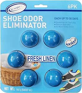 Air Jungles Odor Deodorizer Balls for Shoes, Gym Bags, Drawers, and Locker, Fresh Linen, Natural ... | Amazon (US)