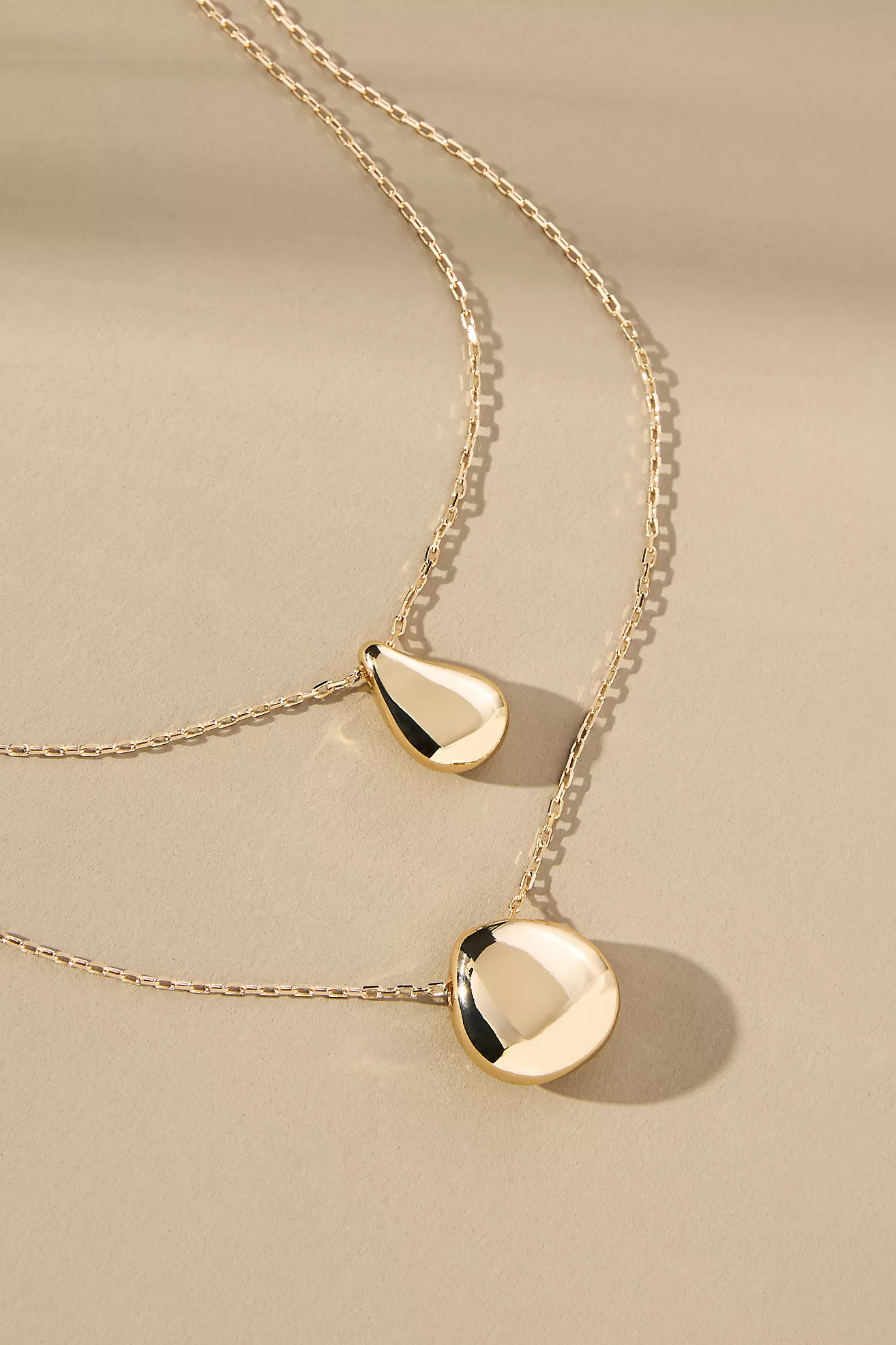 Curved Pendant Necklaces, Set of 2 | Anthropologie (US)