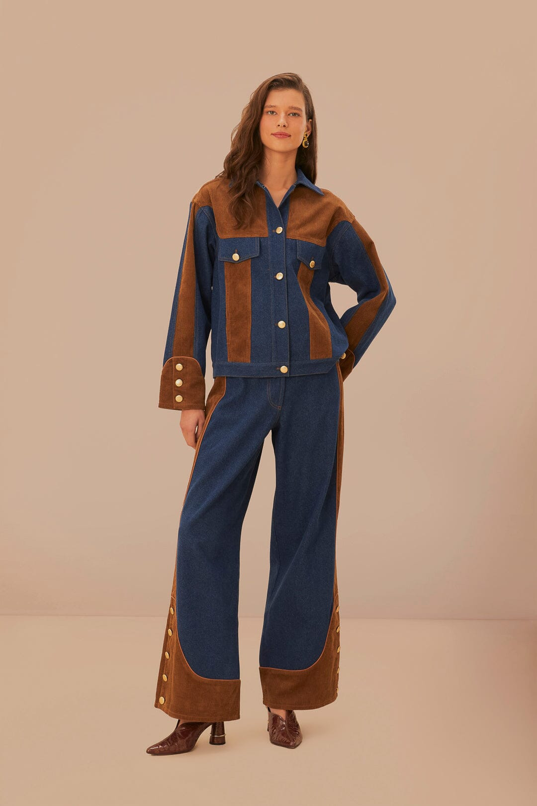 Western Denim Wide Pants Low Waisted | FarmRio (US)