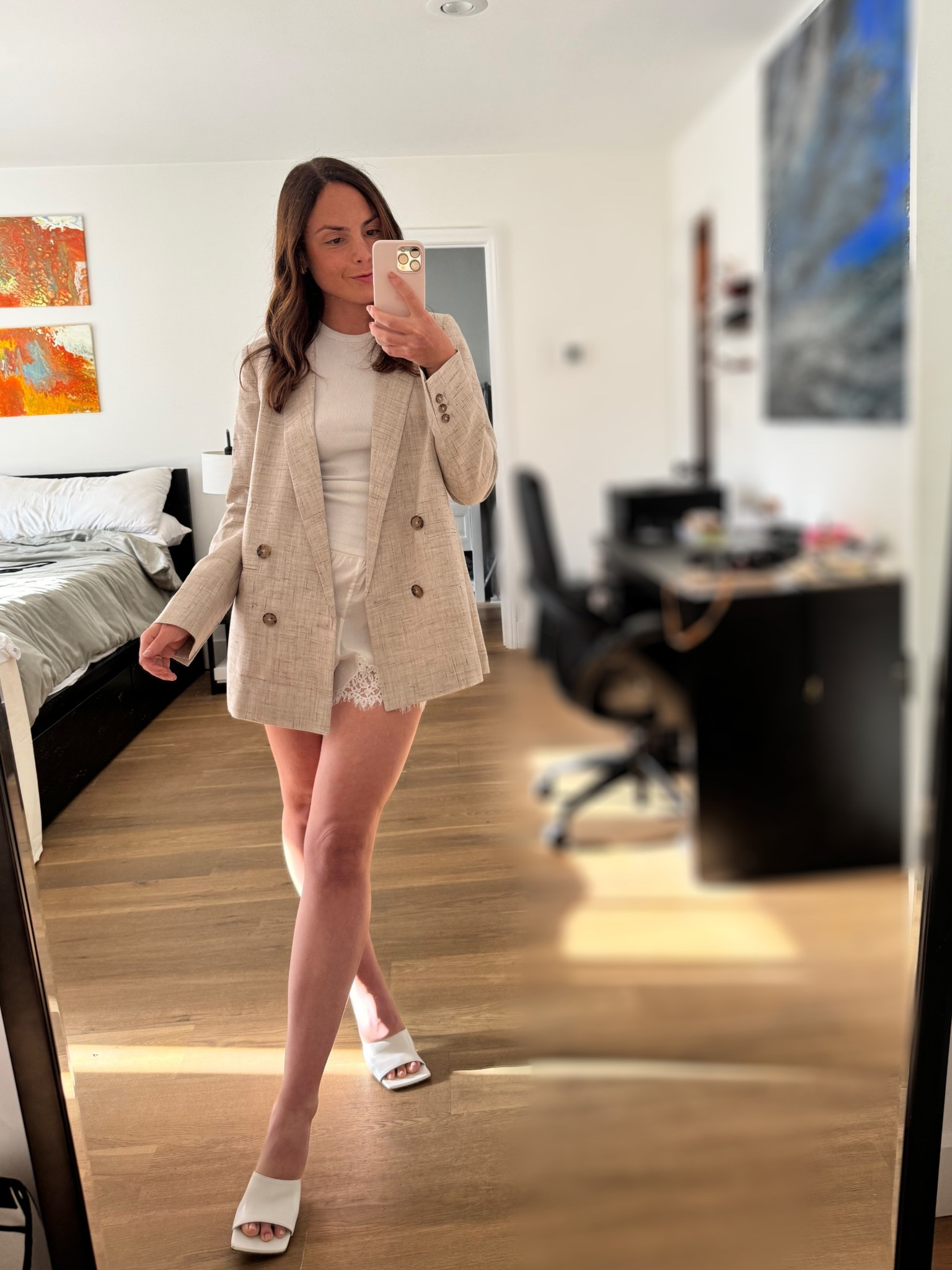 The chicest summer outfit I’ll be wearing all summer long !! First. This Sezane blazer. Ordered three colors. Extra small, true size. It is just the right amount of oversize. I’m obsessed with it. Next. The Doen Shorts. I can’t even tell you how quickly I purchased them when they came back in stock. Size up! Pair with any white tank and white bottega heels.

#LTKStyleTip #LTKSeasonal #LTKSummerEdit