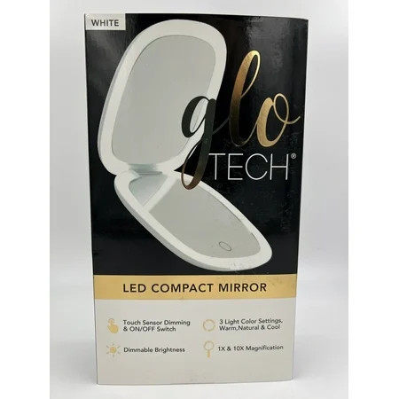 Glo Tech LED Compact Mirror Black 1 Count | Walmart (US)