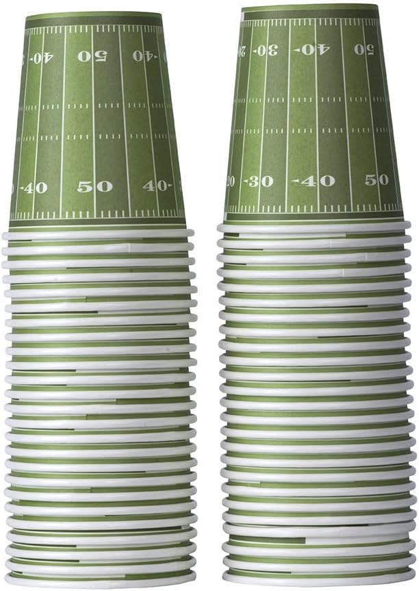 Hammont Football Cups- 9oz Disposable Foot Ball Cups - Football Themed Decorations - Birthday | F... | Amazon (US)