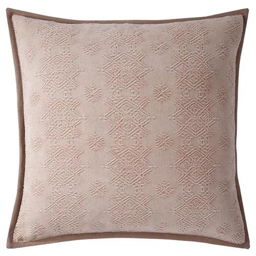 Yves Delorme Sycracuse Modern Pink Cotton Decorative Pillow - 18x18 | Kathy Kuo Home