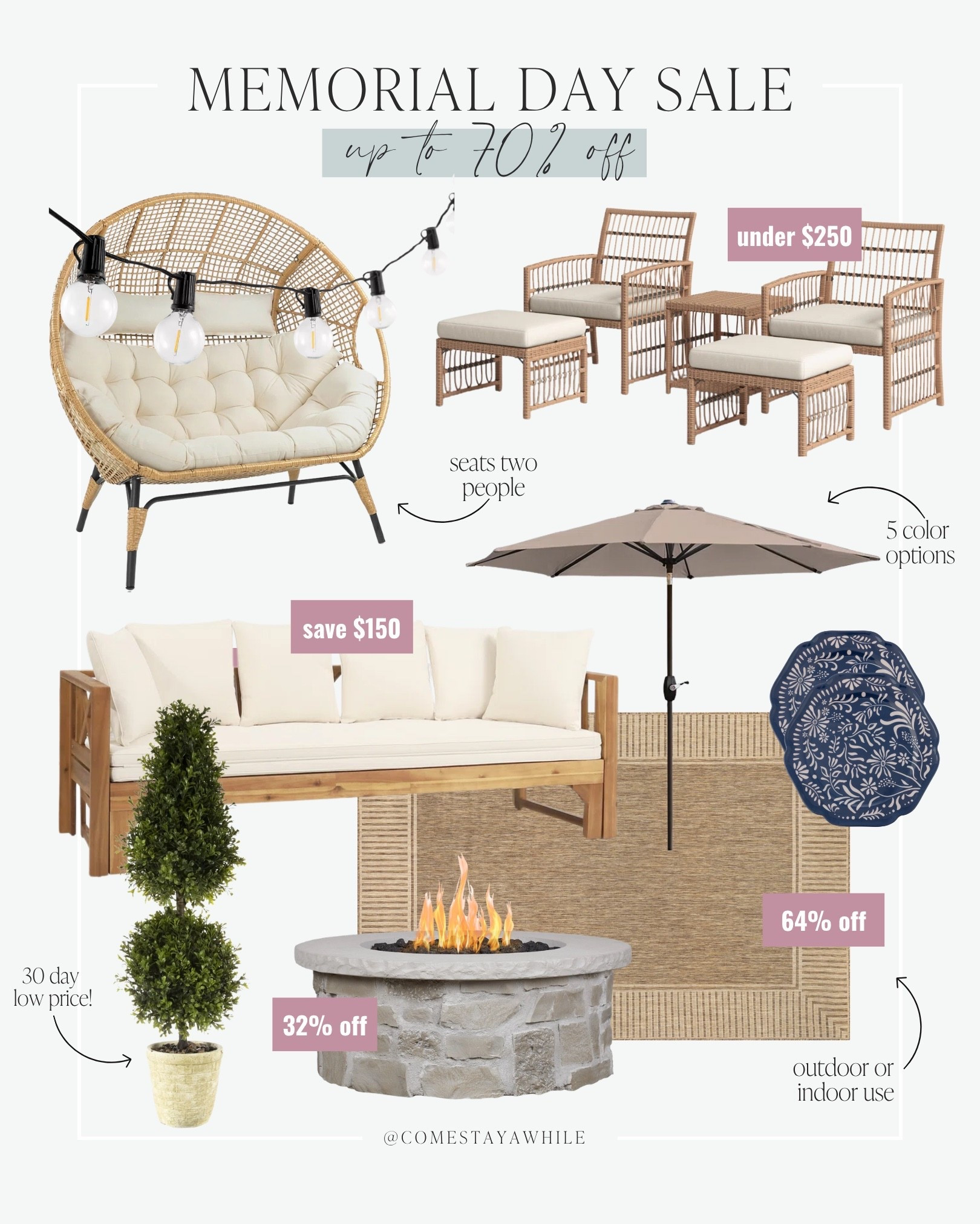 Save BIG on must have outdoor patio furniture and decor during @Wayfair Memorial Day sale!