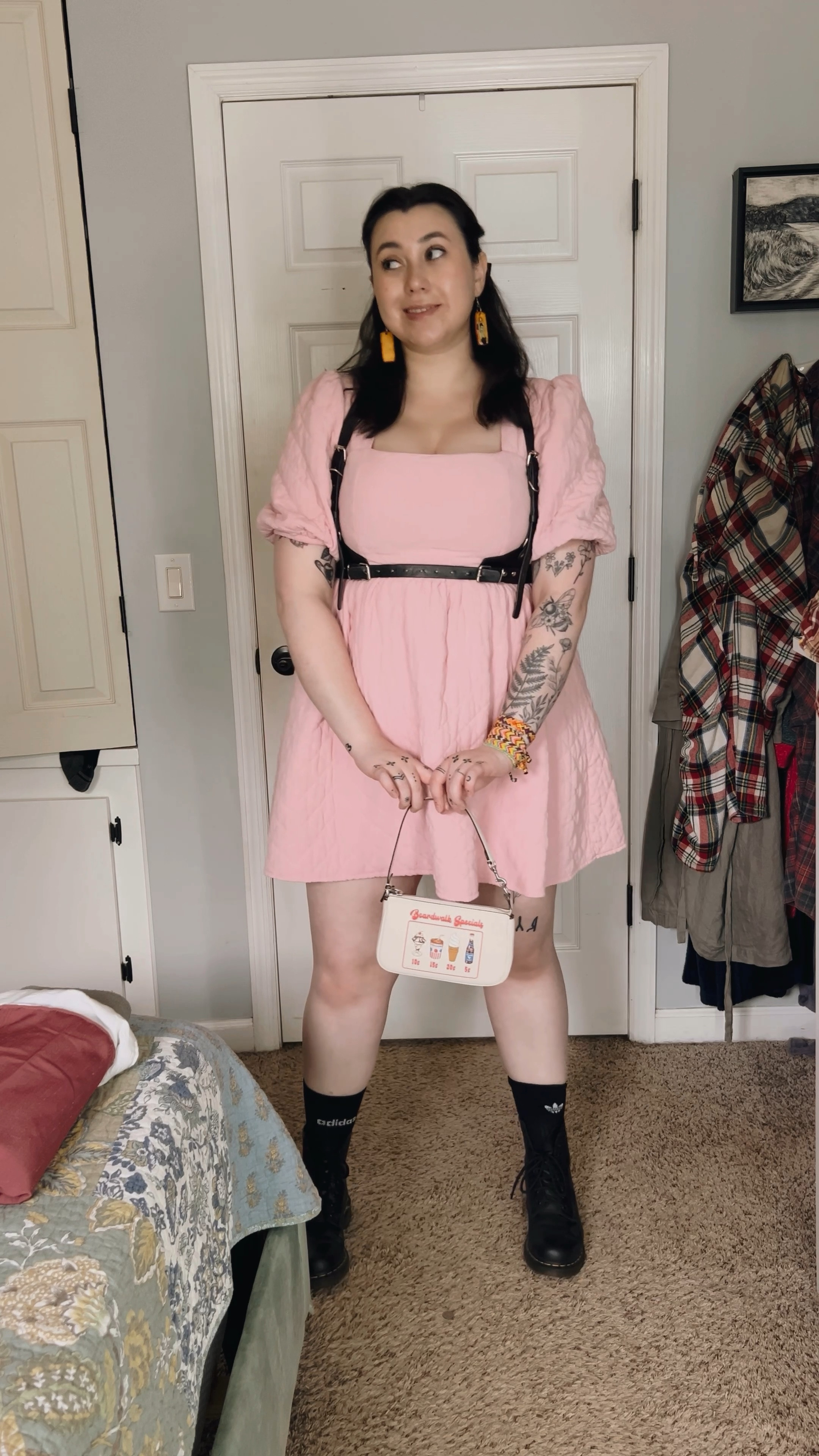 Pink babydoll midsize harness outfits #dressoutfits #plussozefashion 

#LTKMidsize #LTKPlusSize