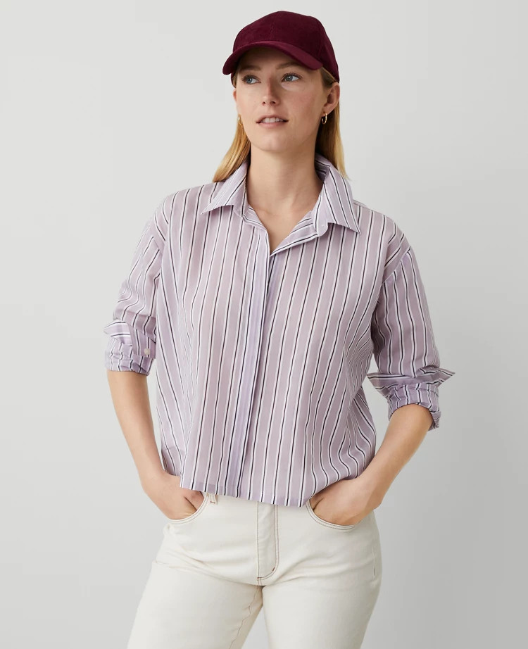 Striped Relaxed Perfect Shirt | Ann Taylor