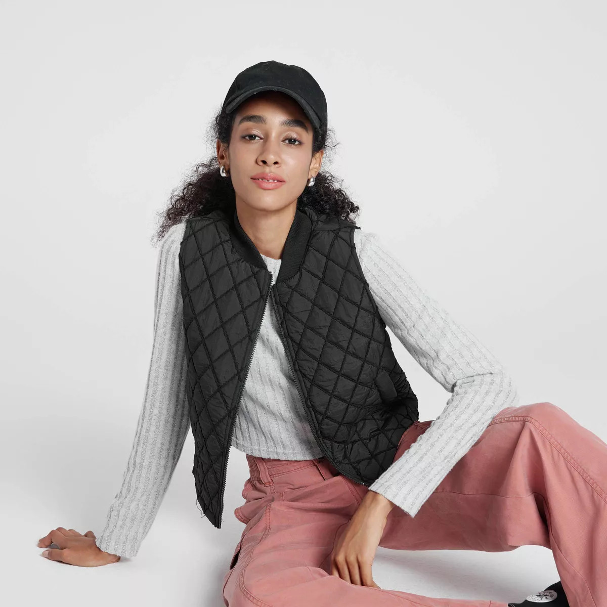 Women's Quilted Vest - Wild Fable™ Black S | Target