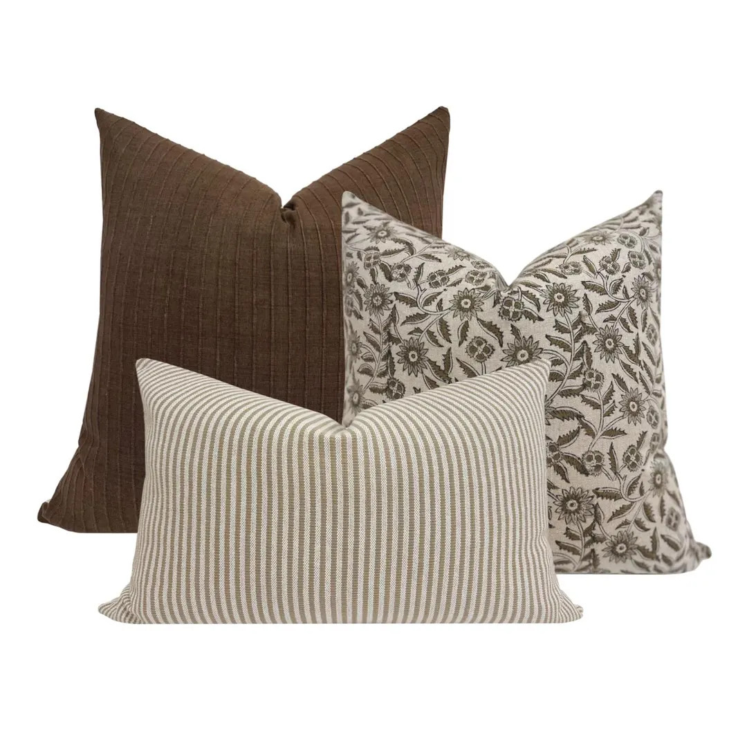 PILLOW COMBO || Set of Three Pillow Covers, Moody Pillow Combo, Sofa Combo, Sofa Pillow Set, Pill... | Etsy (US)