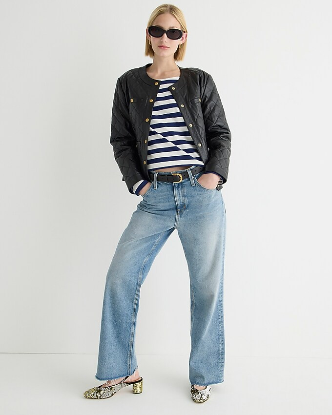 Collection cropped lady jacket in leather | J. Crew US