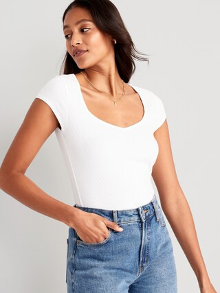 Sweetheart Rib-Knit T-Shirt for Women | Old Navy (US)