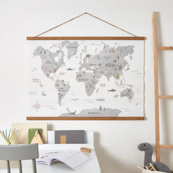 Kid's World Map Wall Hanging | Dunelm