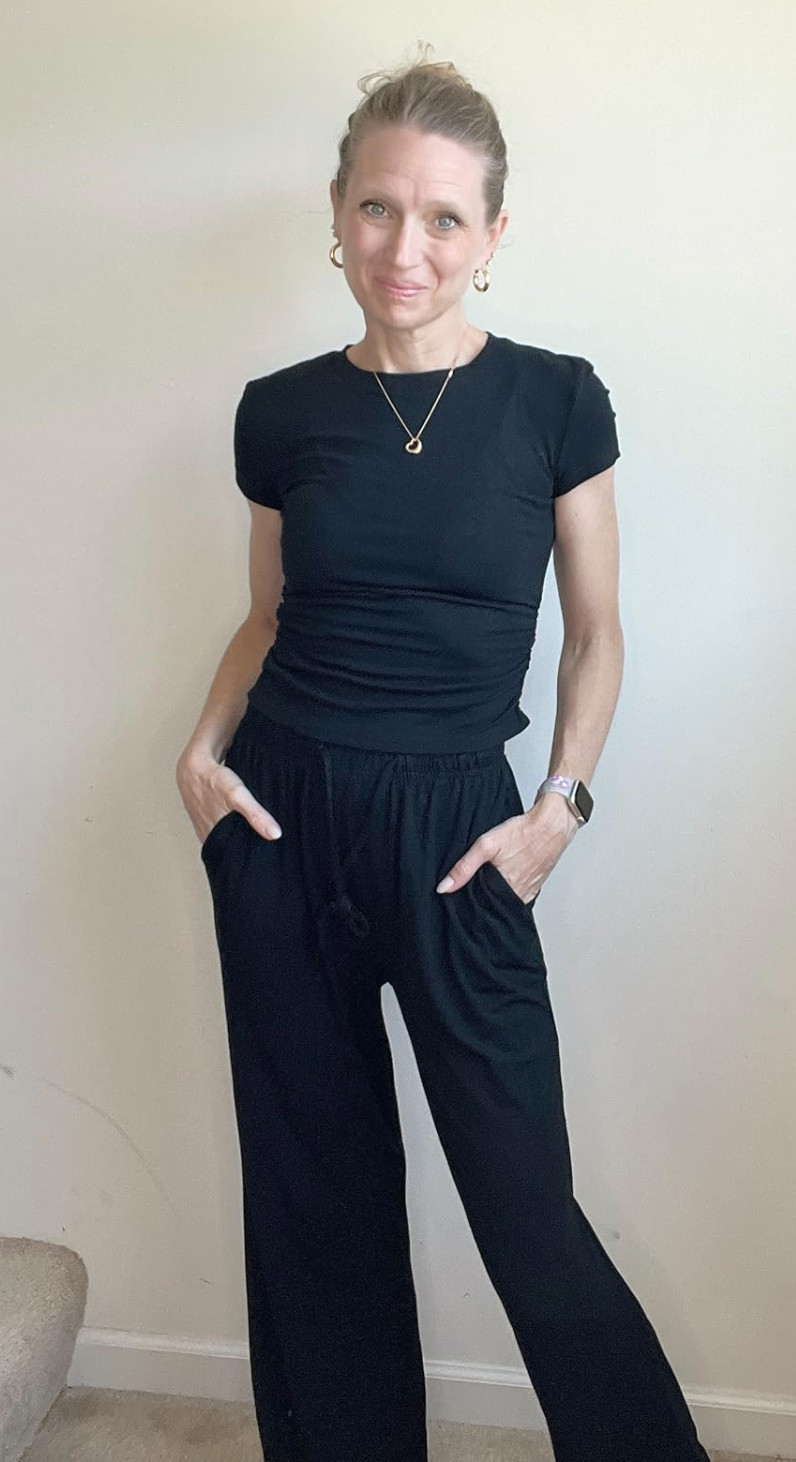 My favorite lounge travel set. easy to dress up or down.  wearing xs long length 

 #LTKmomlife #LTKOver40 #LTKSaleAlert