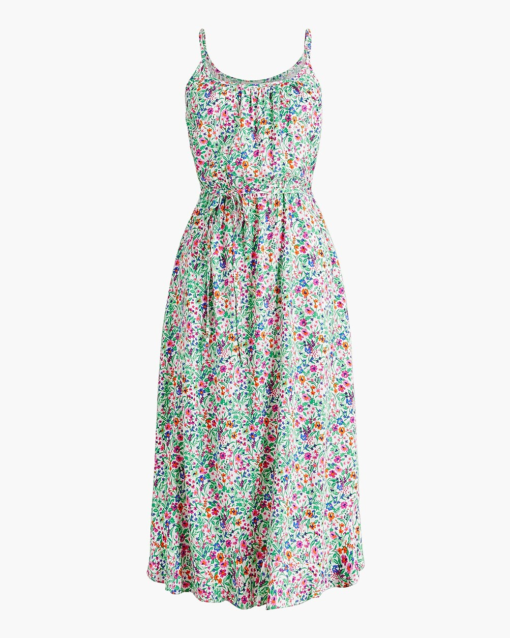 Ruffle midi dress with curved hem | J.Crew Factory