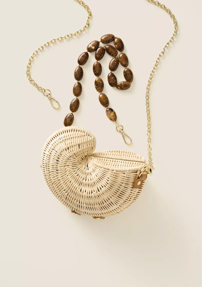 Sewing Down South x Crown & Ivy™ Rattan Shell Crossbody | Belk