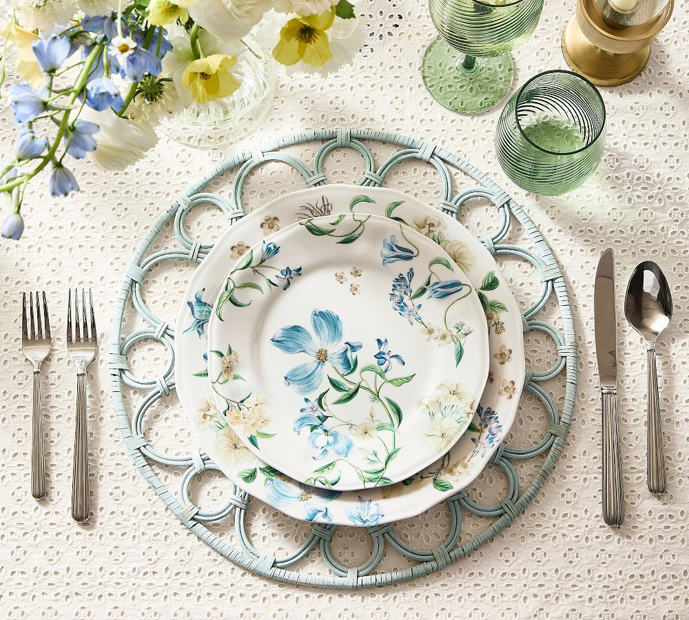Monique Lhuillier Summer Blossom Outdoor Melamine Salad Plates - Set of 4 | Pottery Barn (US)