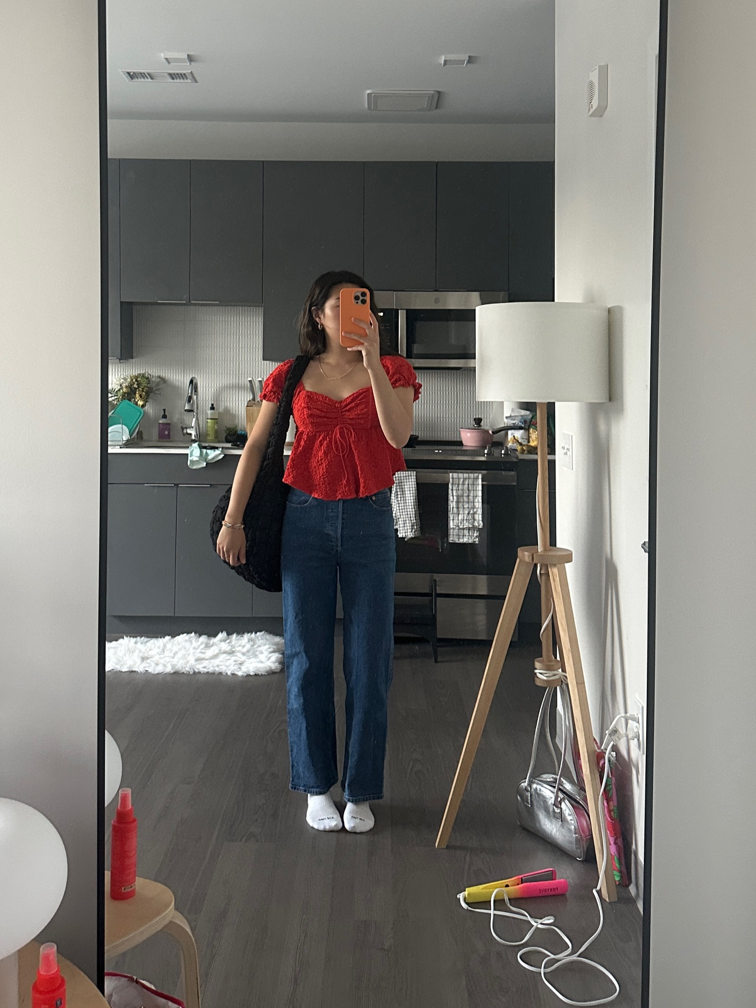 Casual weekend outfit with blue jeans and red blouse 

#LTKstyletip #LTKSeasonal #LTKBacktoSchool