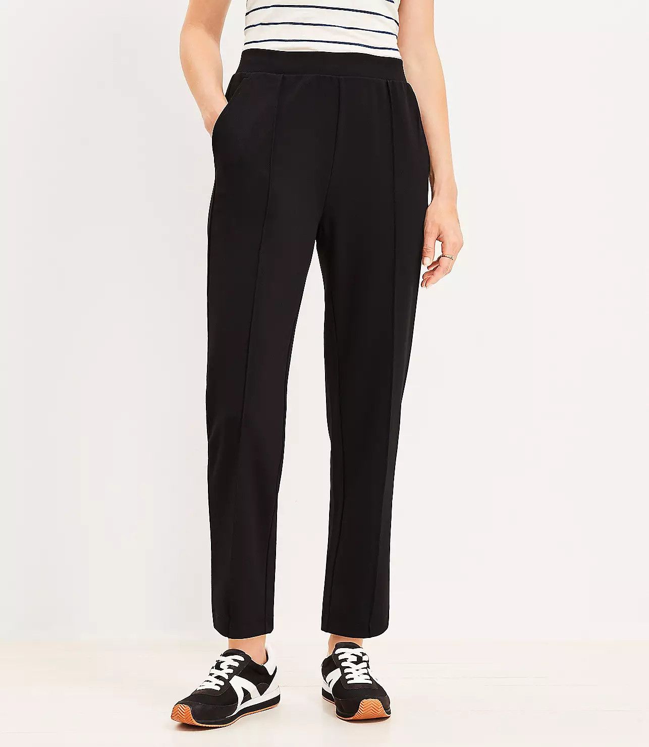 Pintucked Fluid Taper Pants | LOFT