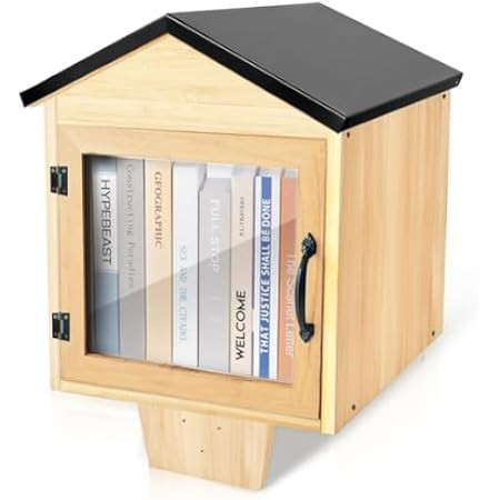 Outdoor Library Box Literature Exchange Box Outdoor Book Storage Little Wood Cabinet for DIY, Nei... | Amazon (US)