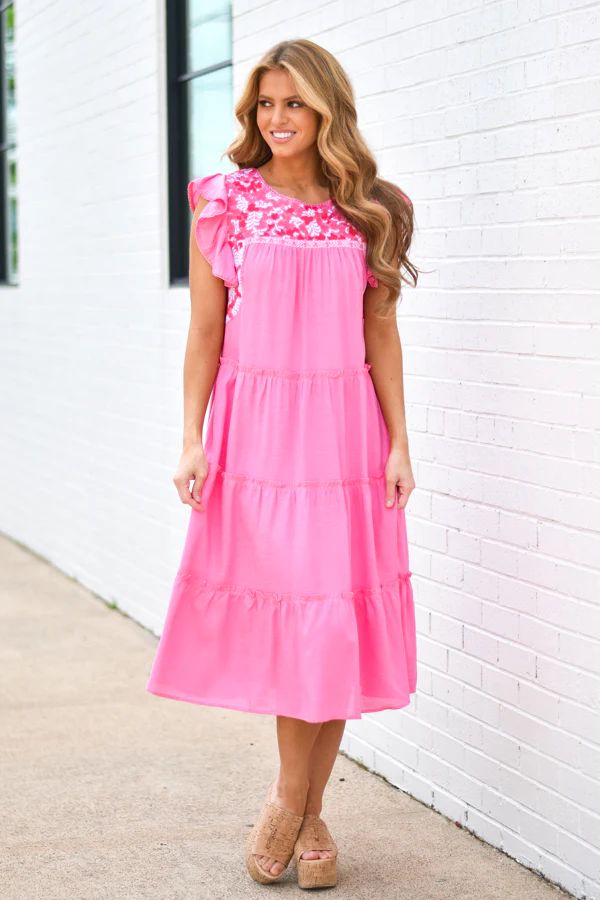 Molly Kate Midi Dress - Pink | The Impeccable Pig